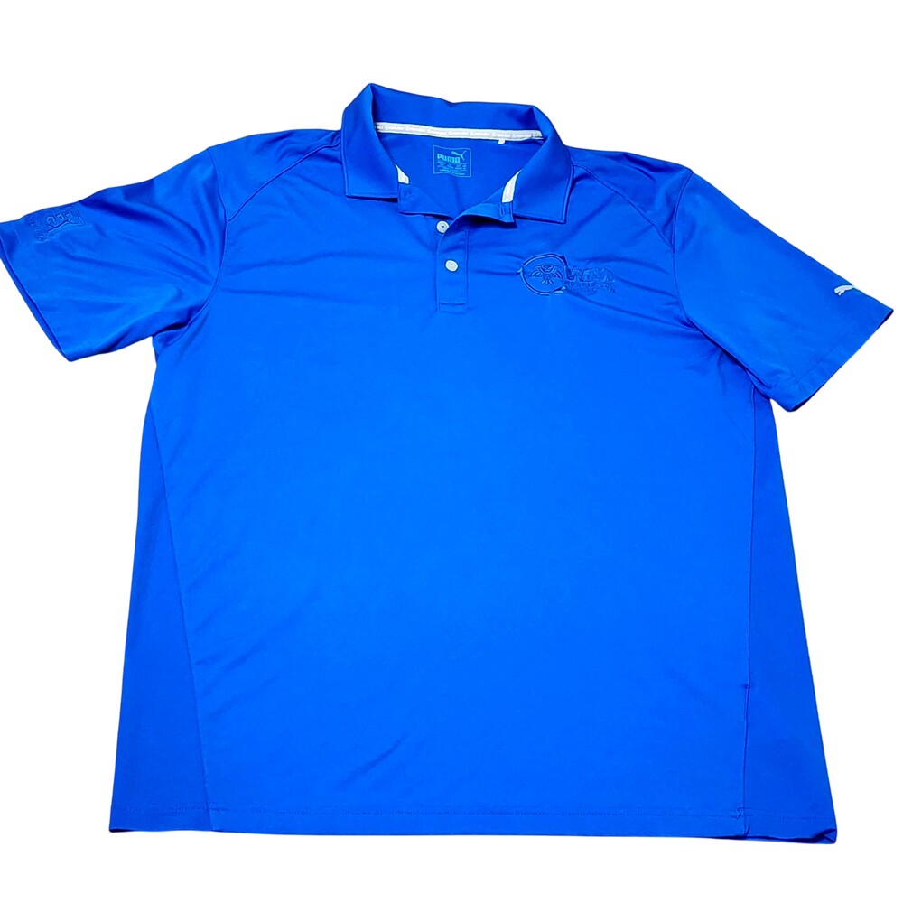 WM Phoenix Open TPC Scottsdale Golf Shirt Mens Large Blue Puma Dry Cell